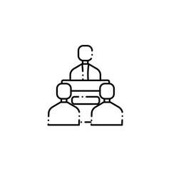 people in speech podium vote line style icon
