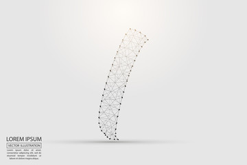 English letters abstract font consists 3d of triangles, lines, dots and connections. Vector illustration EPS 10.