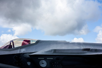 Fototapeta na wymiar Stealth fighter jet cockpit