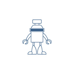 humanoid robot line style icon