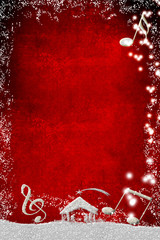 Christmas musical background.Copy space, vertical.