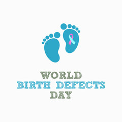 Vector illustration on the theme of World Birth Defects Day on March 3rd.