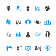 Universal business management and human resources icon set. Universal icons for web and mobile. Vector.	