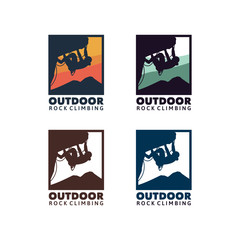 outdoor rock climbing. patch, badge, logo, sign design team or club