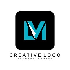 abstract initial letter L M logo design template