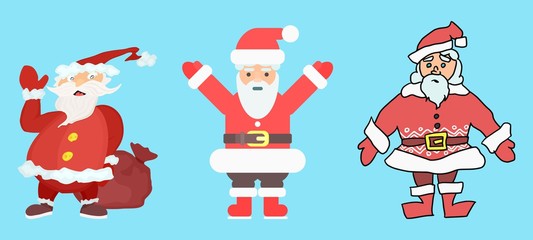 Santa Claus collection in different styles. picture