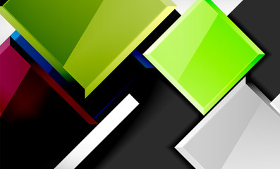 Bright colorful square shape blocks geometrical background