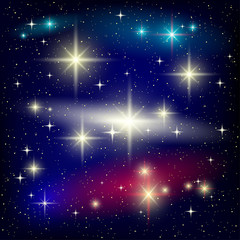 Fototapeta premium Universe with galaxies and stars in outer space.