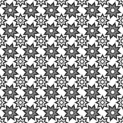 Seamless geometric vector pattern with stars. Abstract geometrical background.
