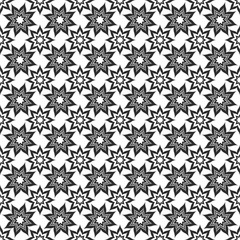 Seamless geometric vector pattern with stars. Abstract geometrical background.