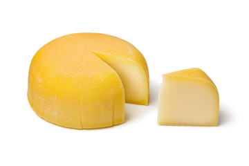  Le Mouillotin cheese and a wedge close up