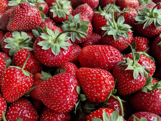 Close up of fresh organic strawberries