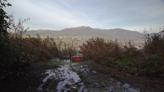 Lake Alserio after a week of autumn rain
