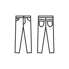 Jeans icon. Simple linear vector illustration