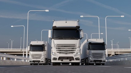 Obraz na płótnie Canvas Truck Fleet on the Road