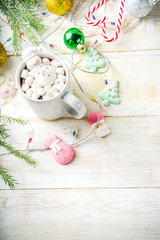 Hot chocolate with funny marshmallow