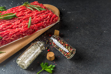 Raw minced beef meat