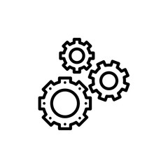 Cogs Vector Line Icons of Network and Communication. Pixel perfect.