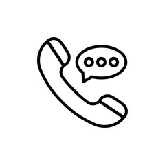 Phone Receiver Vector Line Icons of Network and Communication. Pixel perfect.