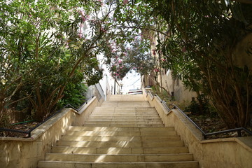 Fototapeta premium Wide Public Staircase, Gemmayzeh Neighborhood, Beirut, Lebanon
