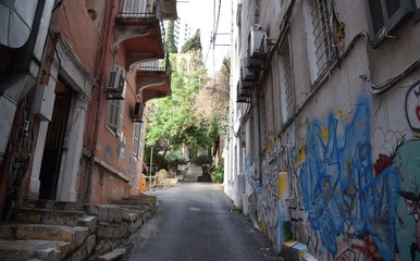 Fototapeta premium Back Alley in Gemmayzeh, Beirut, Lebanon
