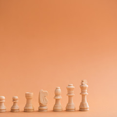 Wooden chess pieces