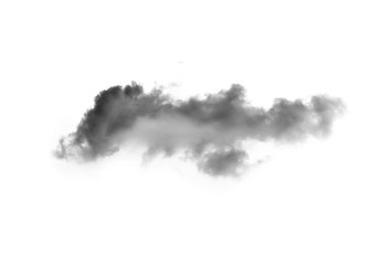 Black smoke isolated on a white background
