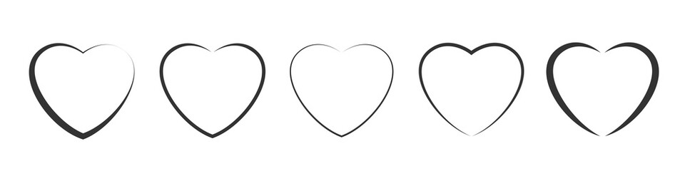 Hearts vector icons. Happy Valentine's day symbols, Love symbol