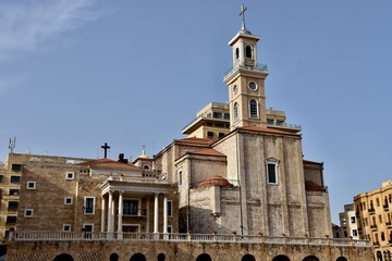 Obraz premium Saint Georges Maronite Cathedral, Full-Frame View, Beirut, Lebanon