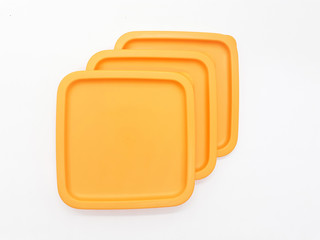 Colorful Artistic Modern Plastic Food Container for Kitchen Snack or Seasoning Storage Appliances in White Isolated Background