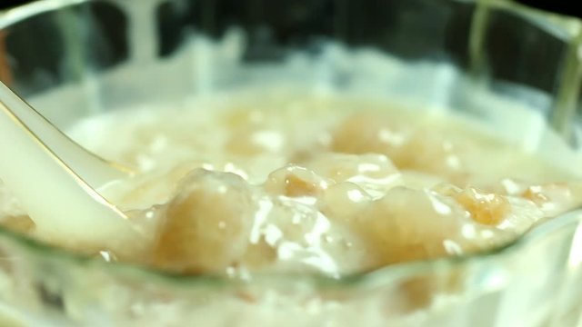 dumplings in coconut cream or Buo Loi , Thai famous dessert 