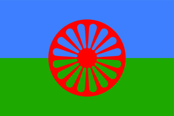 Romani people flag vector. Gipsy flag vector. 8th of April, International Romani Day.  - obrazy, fototapety, plakaty