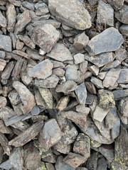 Close-up of large stones of different textures and colors