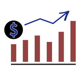 Dollar increase sign icon infographic. Vector stock illustration eps10. Dollar rise concept