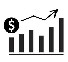 Dollar increase sign icon infographic. Vector stock illustration eps10. Dollar rise concept