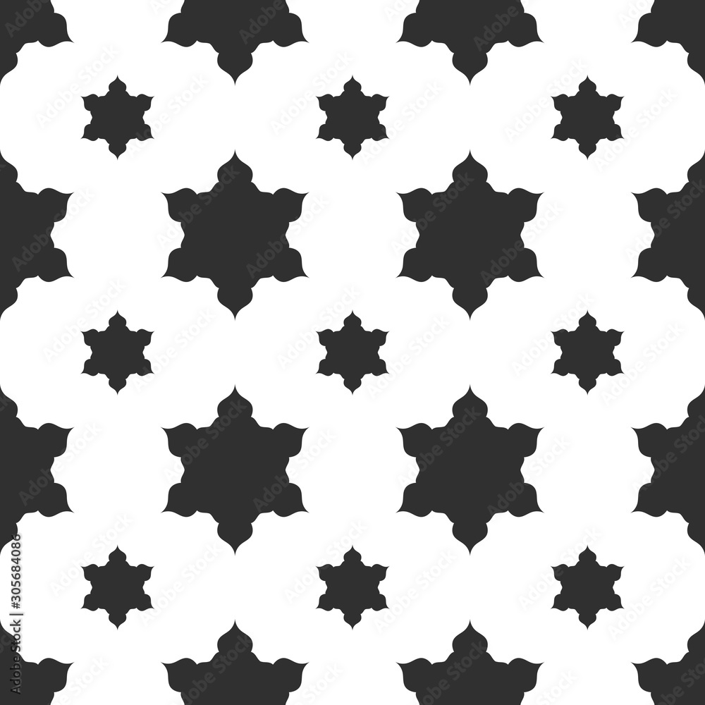 Poster seamless geometric vector pattern with stars. abstract geometrical background.
