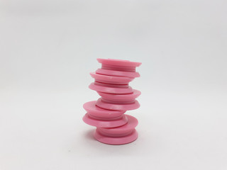 Various Stylish Beautiful Modern Girly Letter Press Stamp for Decorative Accessories in White Isolated Background 