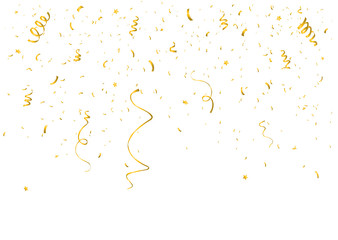 Colorful bright confetti isolated on transparent background. 