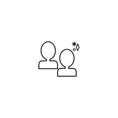 social media with group people silhouettes line style