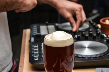 Fototapeta na wymiar DJ and beer