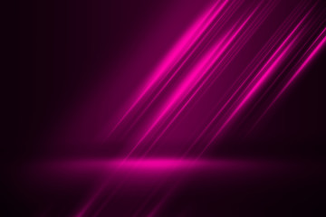 Empty dark abstract background. Background of empty show scene. Glow of neon lights on an empty...