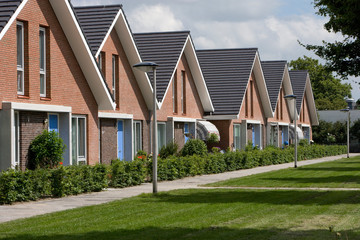 Modern Dutch residential area. Modern architecture. Housing. Houses. Flevopolder.
