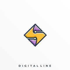 Fototapeta premium Cube Letter S Illustration Vector Design Template