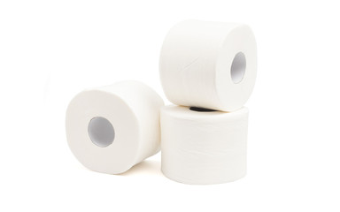 Tissue paper roll isolated on whithe background with clipping path