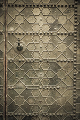 Old metal doors in traditional Moroccan style.