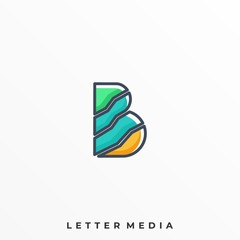 Abstract Letter Colorful Illustration Vector Design Template