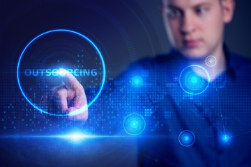 Business, Technology, Internet and network concept. Outsourcing Human Resources.