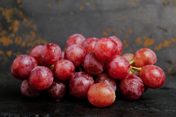 Ripe juicy fresh grapes. Healthy food background.