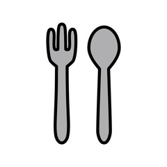 シンプルなフォークとスプーン