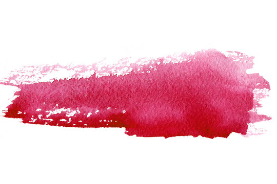 Abstract watercolor stain of wine red isolated on a white background. Hand drawn watercolor illustration. High resolution. Large size. Design concept for wine, alcohol, grape, drinks.